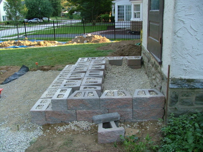 Construct Steps Using Wall Stones, How To Build Patio Steps With Pavers