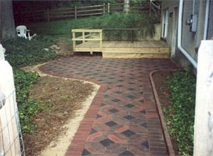 new brick patio and walkway